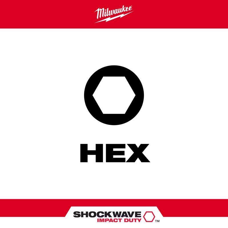 Milwaukee Shockwave Hex 1 in. L Impact Insert Bit Set Steel 9 pc