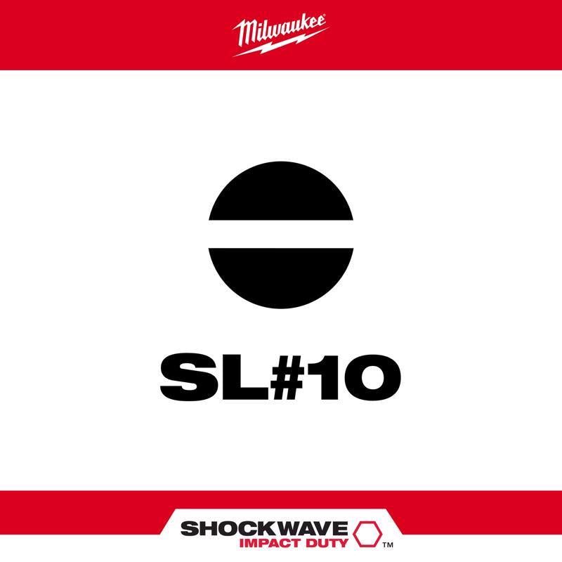 Milwaukee Shockwave Slotted 1/4 in. X 2 in. L Impact Power Bit Steel