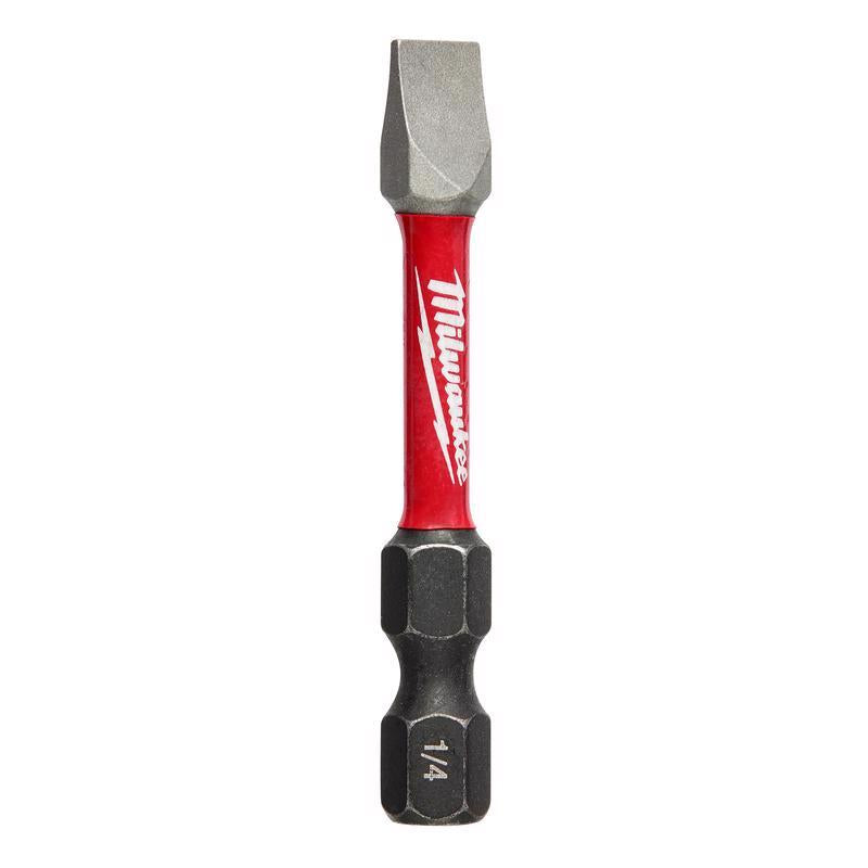 Milwaukee Shockwave Slotted 1/4 in. X 2 in. L Impact Power Bit Steel