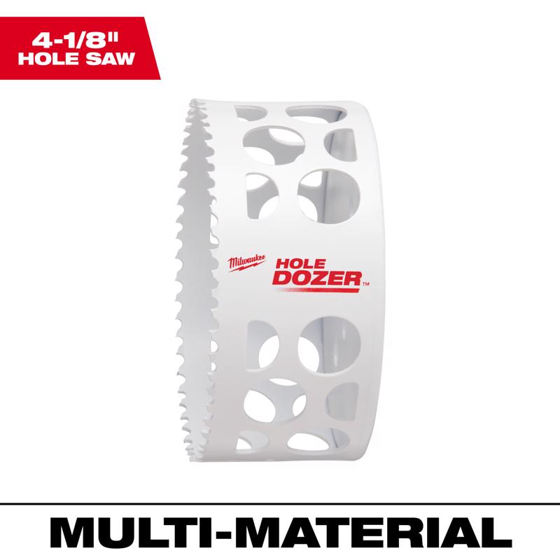 Milwaukee Hole Dozer 4-1/8 in. Bi-Metal 1.9 in. L X 1/4 in. D Hole Saw