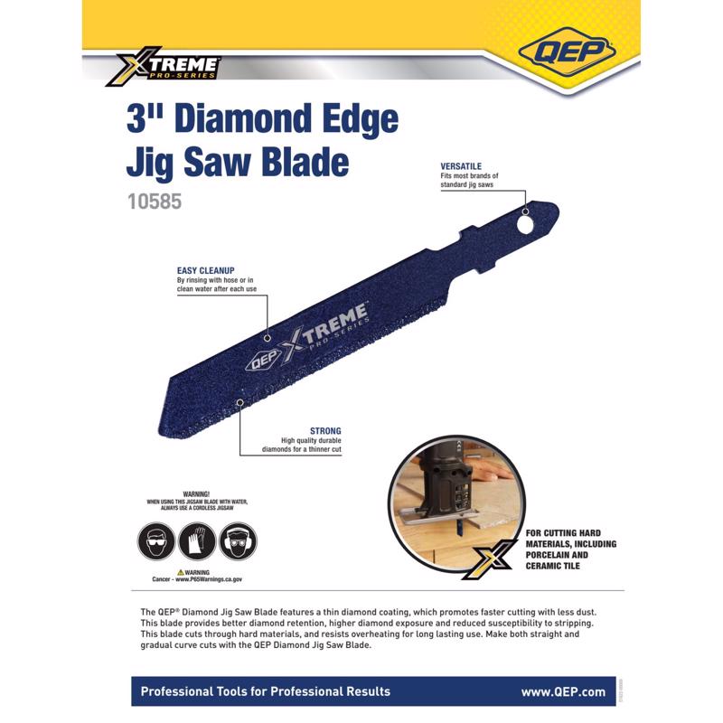 QEP 3 in. Diamond Grit T-Shank Jig Saw Blade 10/14 TPI