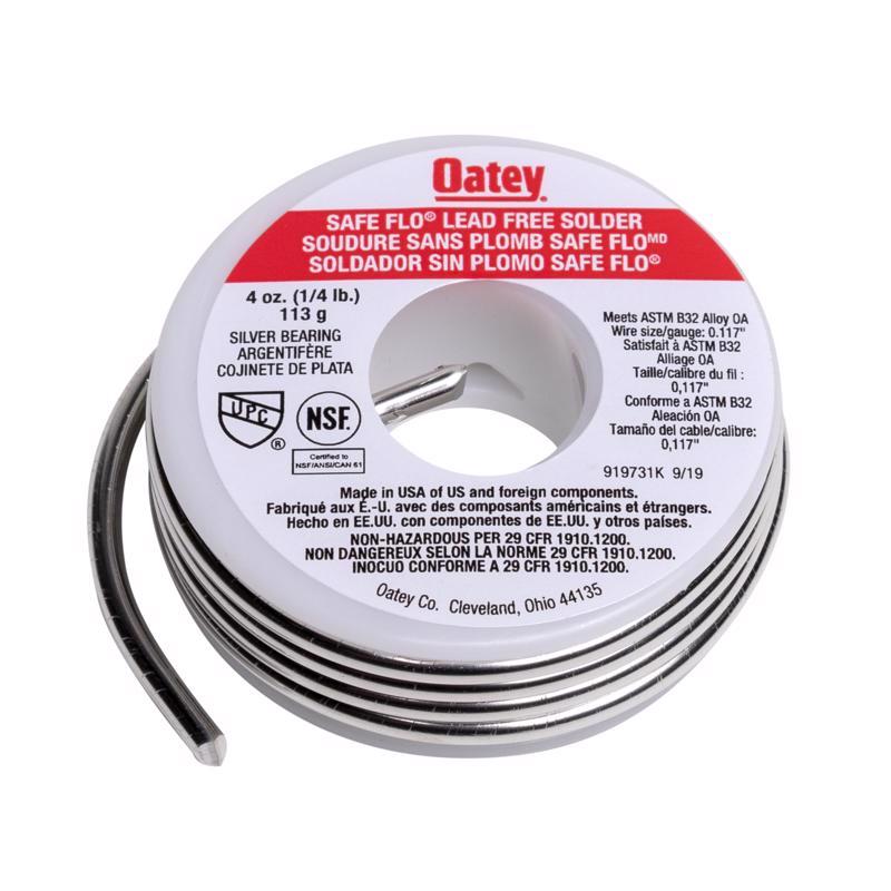 Oatey Safe-Flo 4 oz Lead-Free Plumbing Wire Solder Silver Bearing 50/50