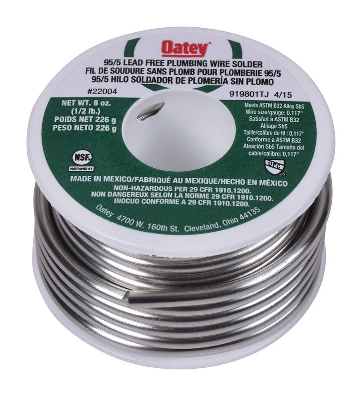 Oatey 8 oz Lead-Free Plumbing Wire Solder Tin/Antimony 95/5