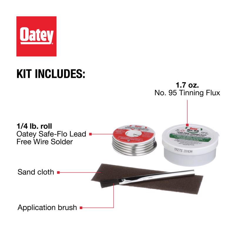 Oatey Safe-Flo 8 oz Lead-Free Plumbing Solder Kit Silver Bearing 50/50 2 pc