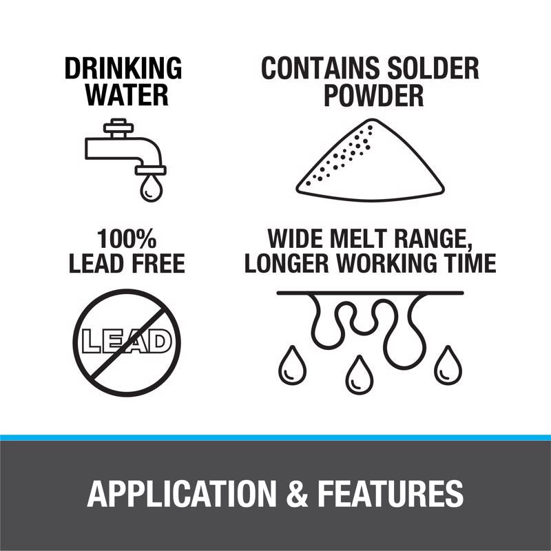 Oatey Safe-Flo 8 oz Lead-Free Plumbing Solder Kit Silver Bearing 50/50 2 pc