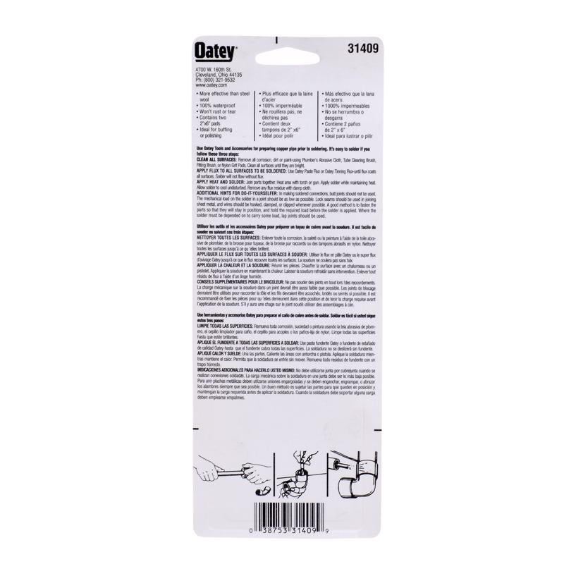 Oatey 6 in. L X 2 in. W Grit Cleaning and Polishing Pad Nylon 2 pc