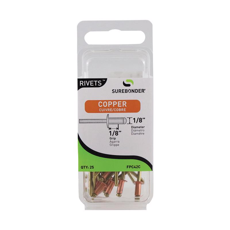 Surebonder Rivets 1/8 in. D X 1/8 in. Copper Short Rivets Yellow 25 pk