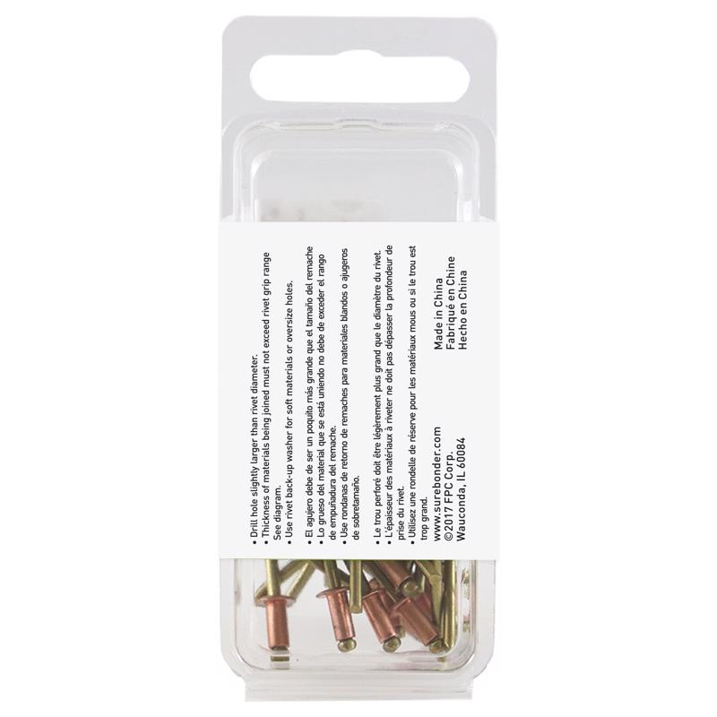 Surebonder Rivets 1/8 in. D X 1/8 in. Copper Short Rivets Yellow 25 pk