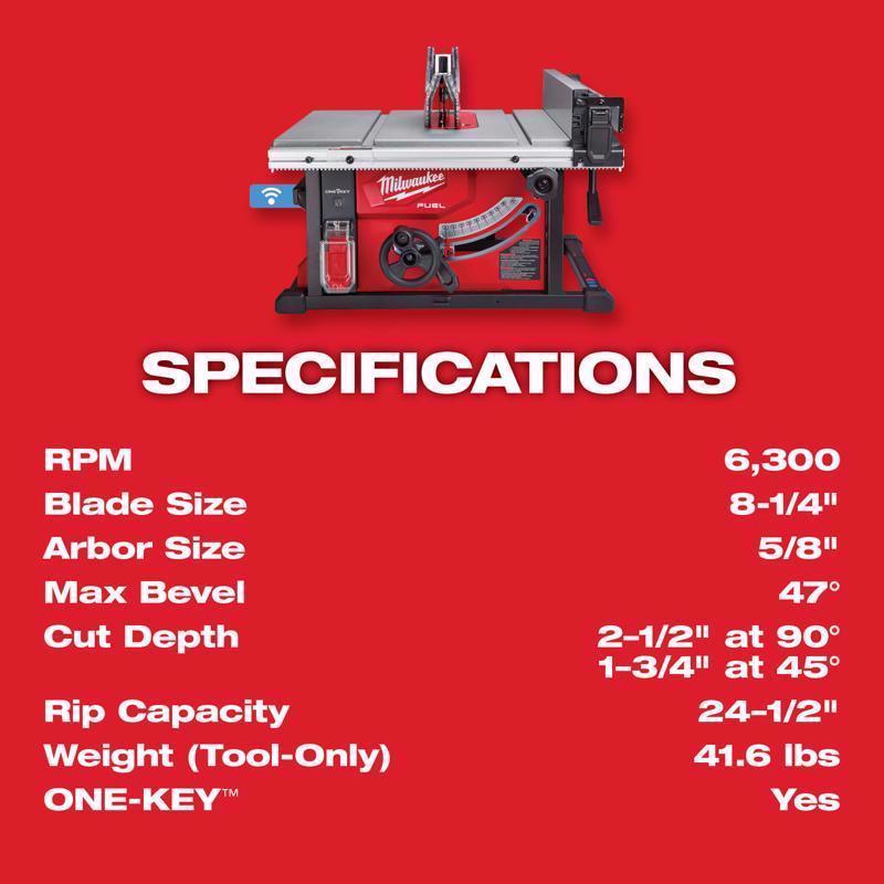 Milwaukee M18 FUEL Cordless 8-1/4 in. Table Saw Kit (Battery & Charger)