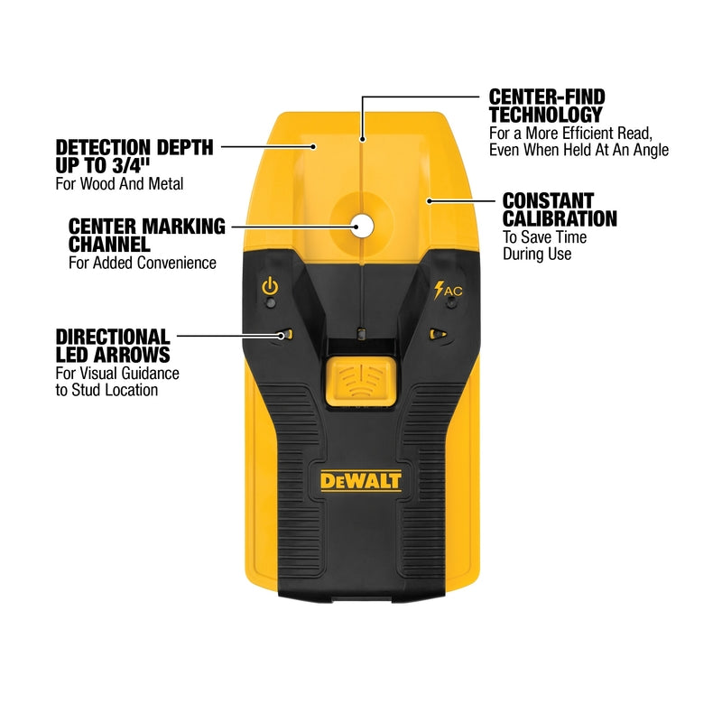 DeWalt DW0100 6.3 in. L X 4.2 in. W Stud Finder 3/4 in.