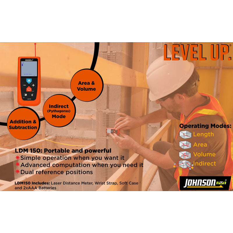 Johnson 1 beam Laser Distance Measurer 150 ft.