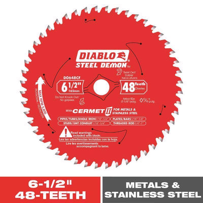 Diablo Steel Demon 6-1/2 in. D X 5/8 in. Stainless Steel Metal Saw Blade 48 teeth