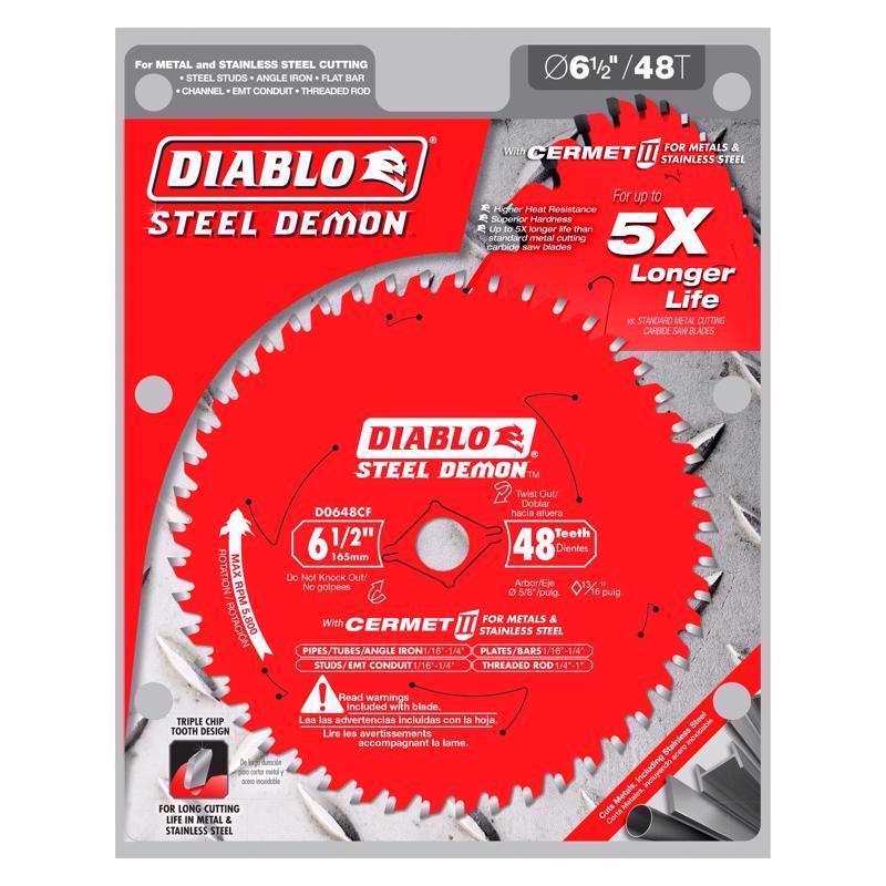 Diablo Steel Demon 6-1/2 in. D X 5/8 in. Stainless Steel Metal Saw Blade 48 teeth