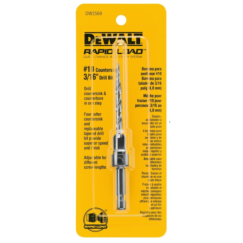 DeWalt Rapid Load #10 X 3/16 in. D High Speed Steel Countersink and Drill Set