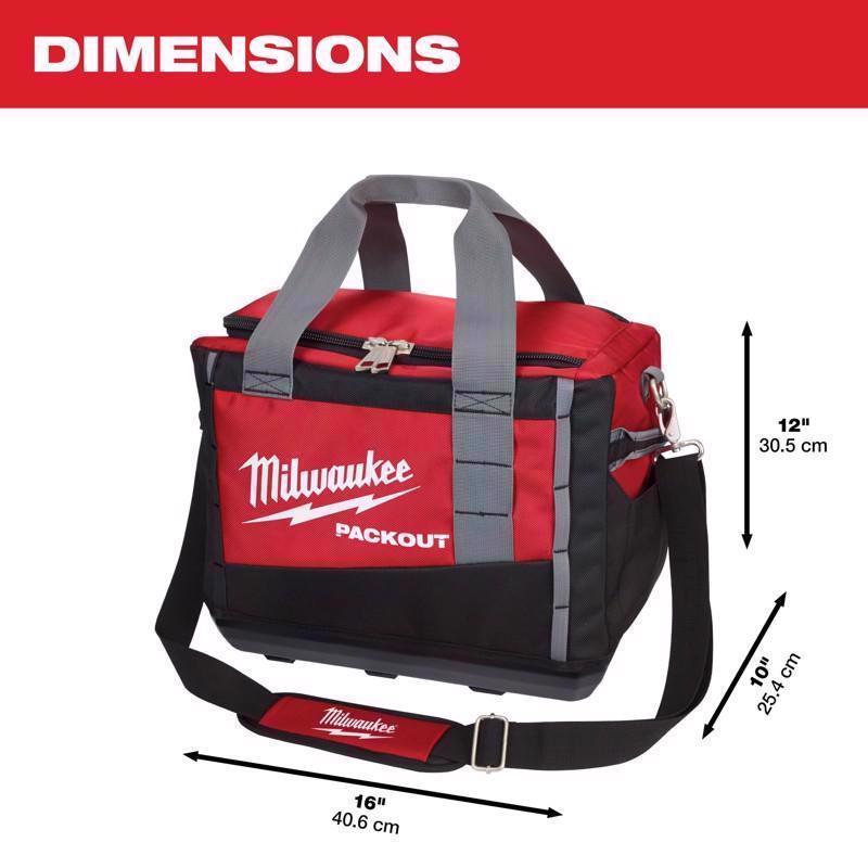 Milwaukee Packout Ballistic Nylon Tool Bag 3 pocket Black/Red