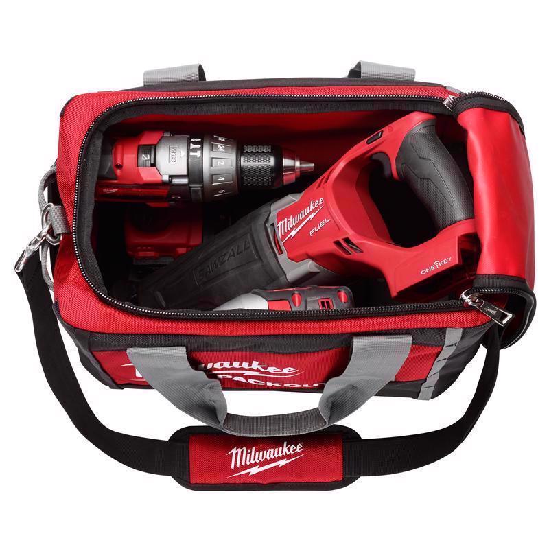 Milwaukee Packout Ballistic Nylon Tool Bag 3 pocket Black/Red