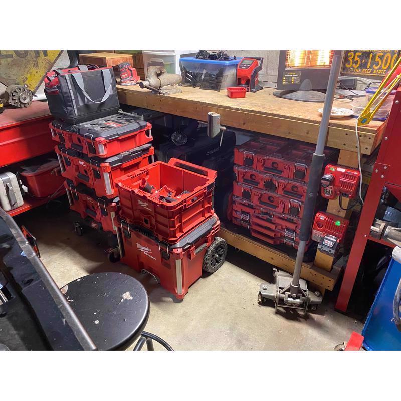 Milwaukee Packout Ballistic Nylon Tool Bag 3 pocket Black/Red