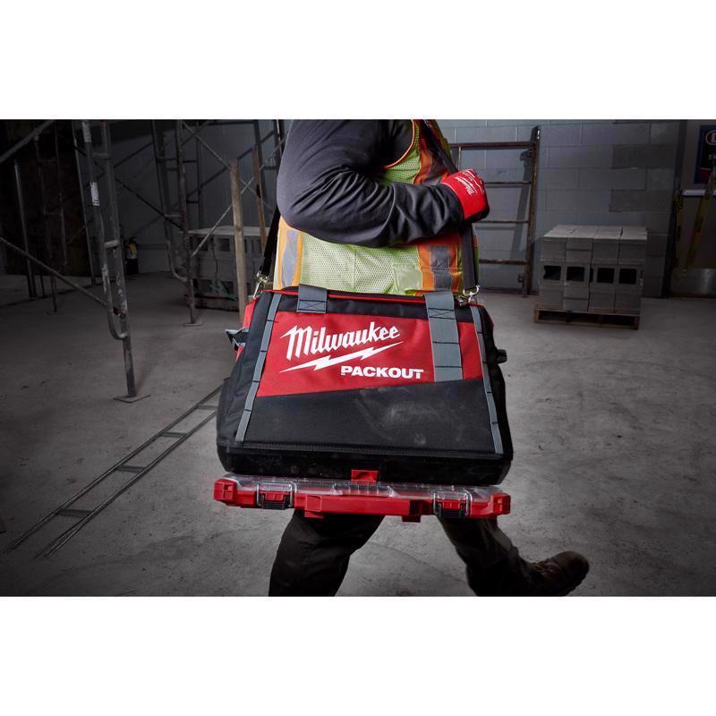 Milwaukee Packout Ballistic Nylon 20" Tool Bag 3 pocket Black/Red