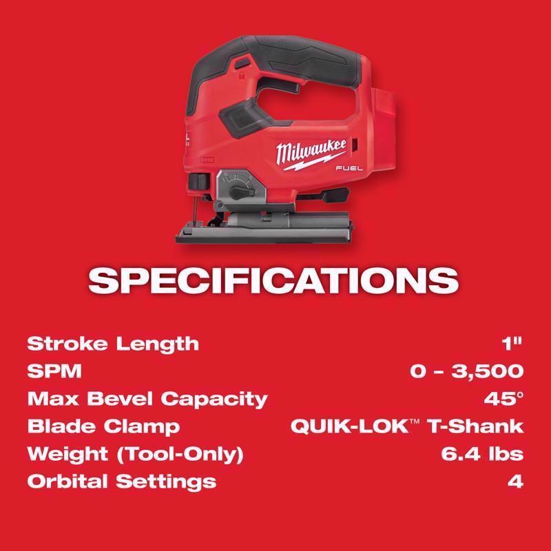 Milwaukee M18 FUEL Cordless D-Handle Jig Saw Tool Only