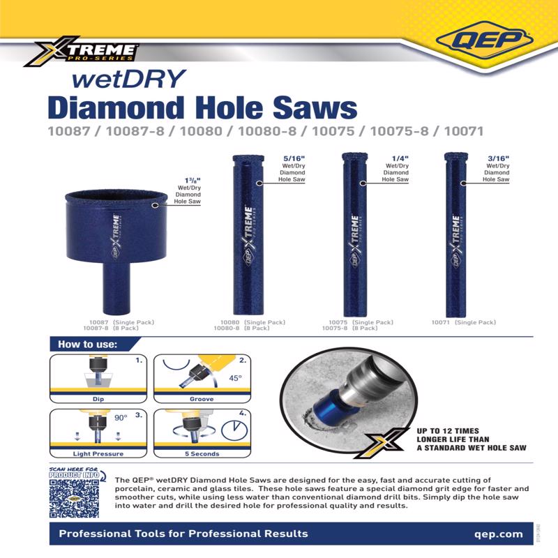 QEP 1-3/8 in. Diamond Wet/Dry Tile Hole Saw