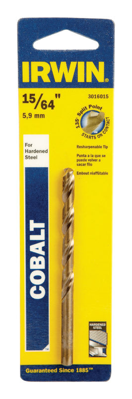 Irwin 15/64 in. X 3-7/8 in. L Cobalt Alloy Steel Drill Bit Straight Shank