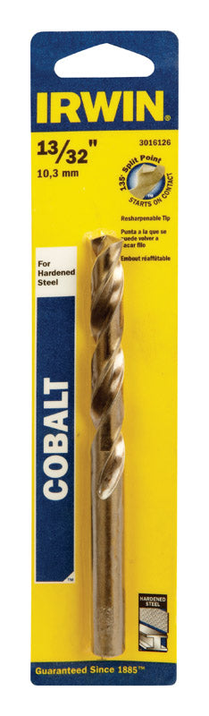 Irwin 13/32 in. X 5-1/4 in. L Cobalt Alloy Steel Drill Bit Straight Shank