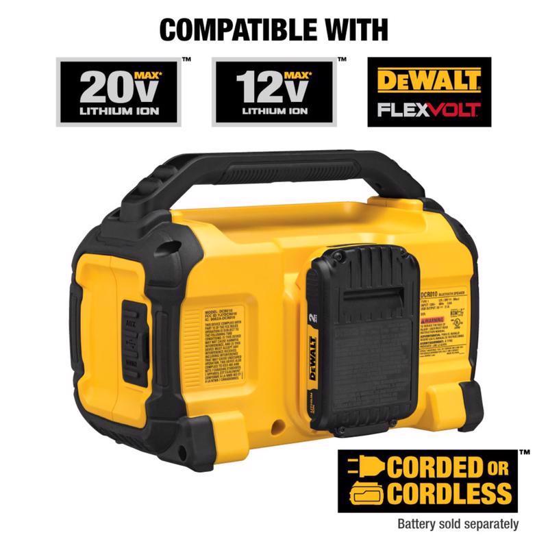 DeWalt 20V MAX DCR010 Lithium-Ion Jobsite Bluetooth Speaker