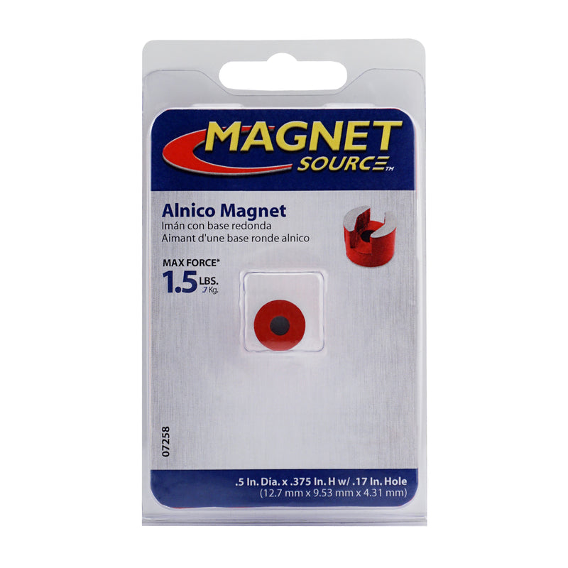 Magnet Source .375 Dia. in. L X .5 in. W Red Work Holding Magnet 1.5 lb. pull