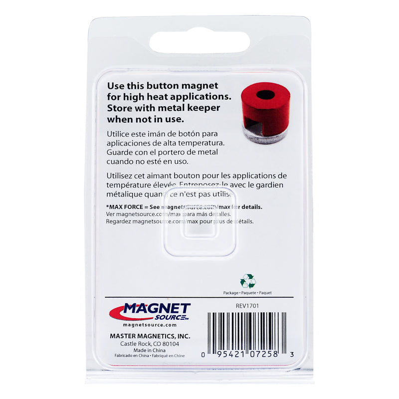 Magnet Source .375 Dia. in. L X .5 in. W Red Work Holding Magnet 1.5 lb. pull