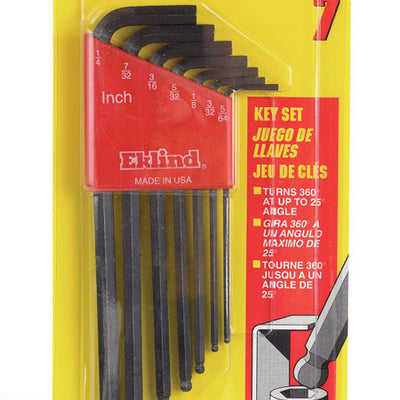 Eklind Ball-Hex-L 5/64 to 1/4 in. SAE Long Arm Ball End Hex L-Key Set 7 pc