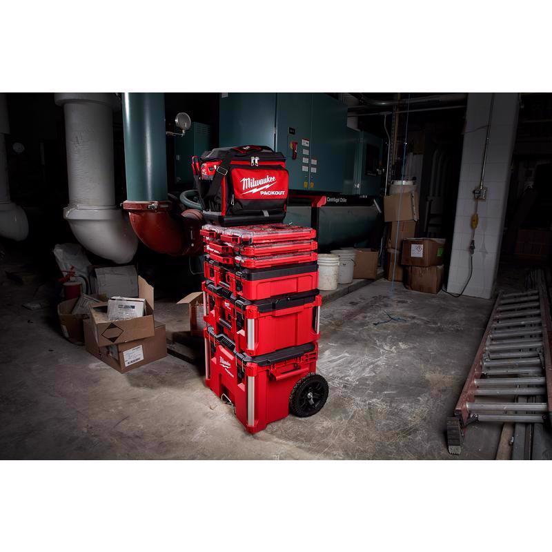 Milwaukee Packout Ballistic Nylon Jobsite Cooler Utility Bag 6 pocket Black/Red