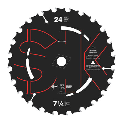 SKIL 7-1/4 in. D X 5/8 in. Carbide Tipped Steel Circular Saw Blade 24 teeth