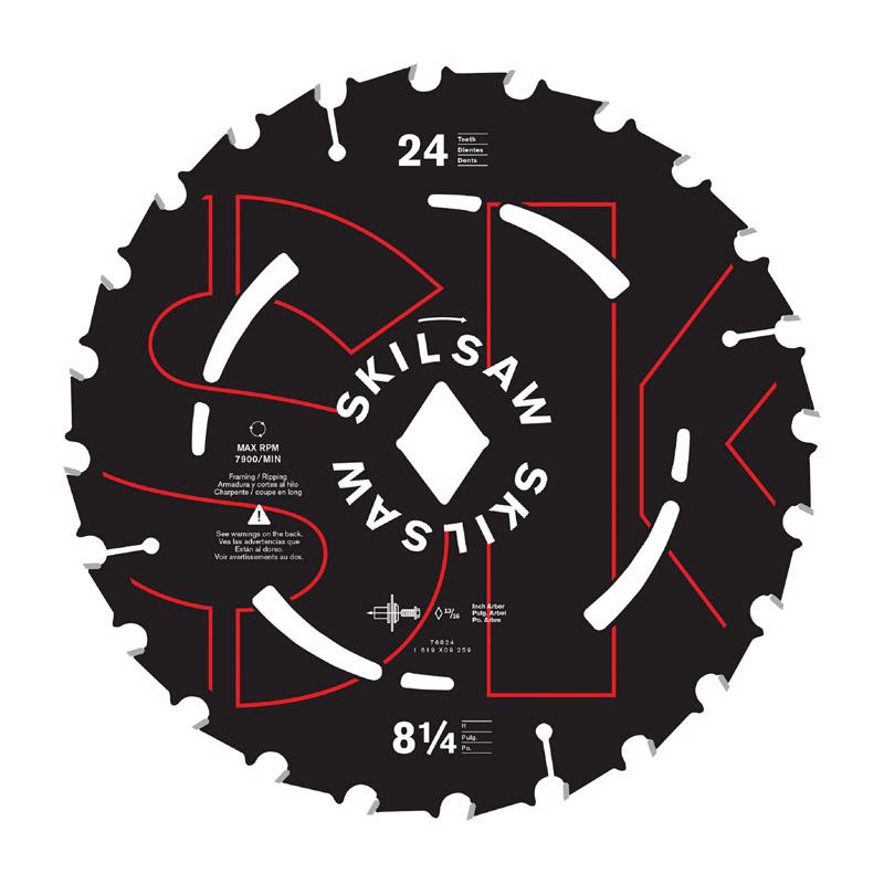 SKIL 8-1/4 in. D X 13/16 in. Carbide Tipped Steel Circular Saw Blade 24 teeth