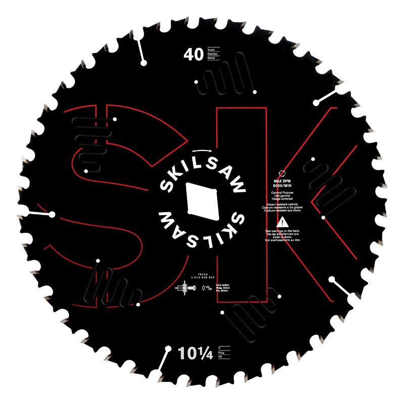 SKIL 10-1/4 in. D X 13/16 in. Carbide Tipped Circular Saw Blade 40 teeth