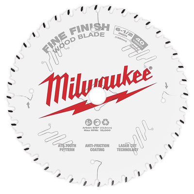 Milwaukee 6-1/2 in. D X 5/8 in. Fine Finish Tungsten Carbide Circular Saw Blade 40 teeth