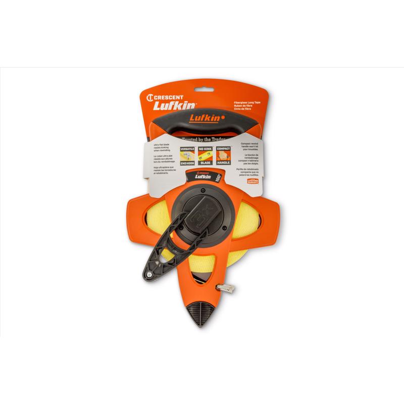 Crescent Lufkin 100 ft. L X 0.5 in. W Reel Rewind Tape Measure