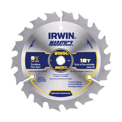Irwin Marathon 5-1/2 in. D Carbide Circular Saw Blade 18 teeth