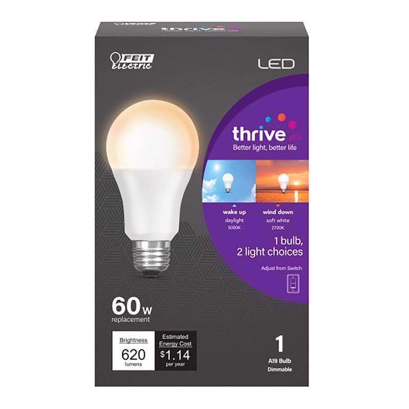 Feit A19 E26 (Medium) LED Bulb Color Changing 60 Watt Equivalence