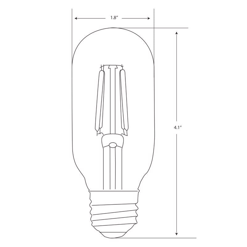 Feit T14 E26 (Medium) LED Bulb Amber Soft White 40 Watt Equivalence
