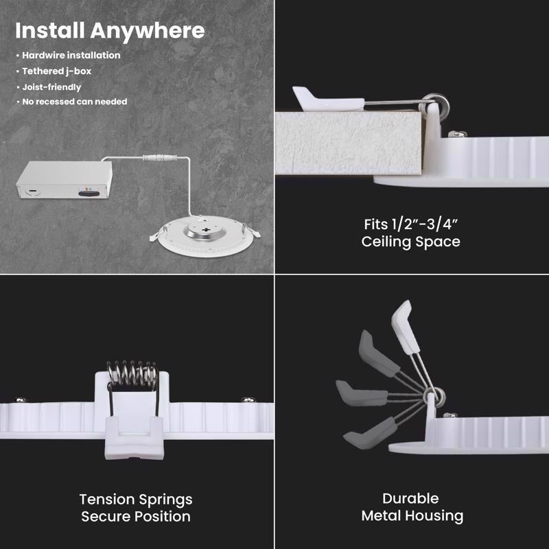 Feit LED Retrofits White 7.1 in. W LED Canless Recessed Downlight 10.3 W