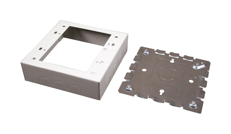 Legrand Square Metal 2 gang Outlet Box Ivory