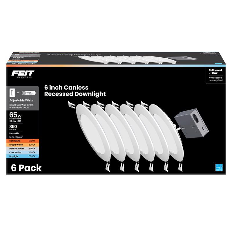 Feit LED Retrofits White 7.1 in. W LED Canless Recessed Downlight 13 W