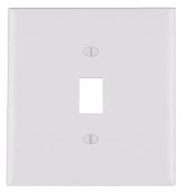 Leviton Antimicrobial Powder Coated White 1 gang Thermoset Plastic Toggle Wall Plate