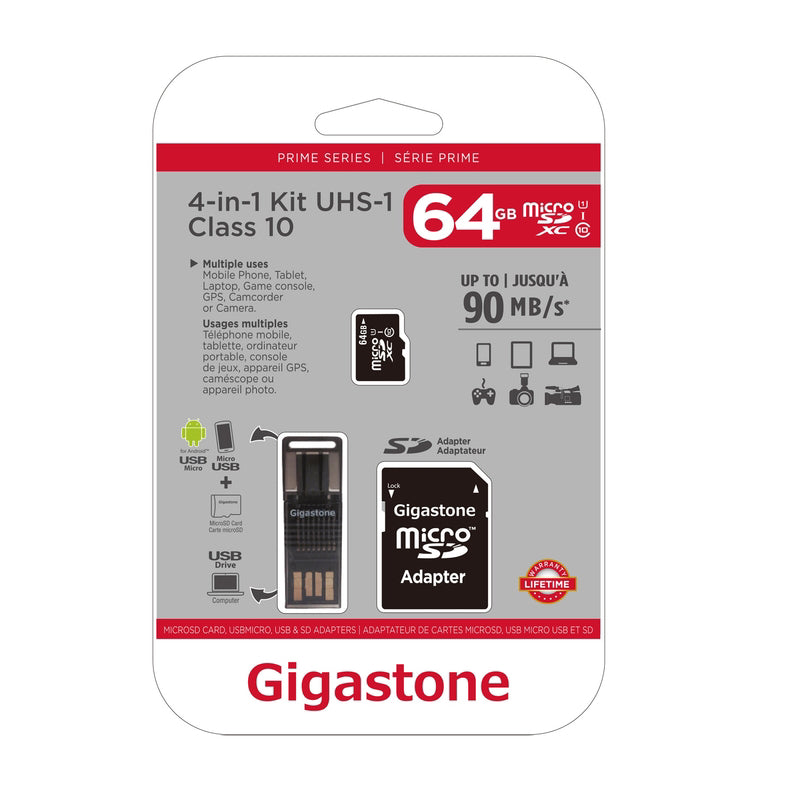 Gigastone 64 GB Micro SD Flash Memory Universal Pack