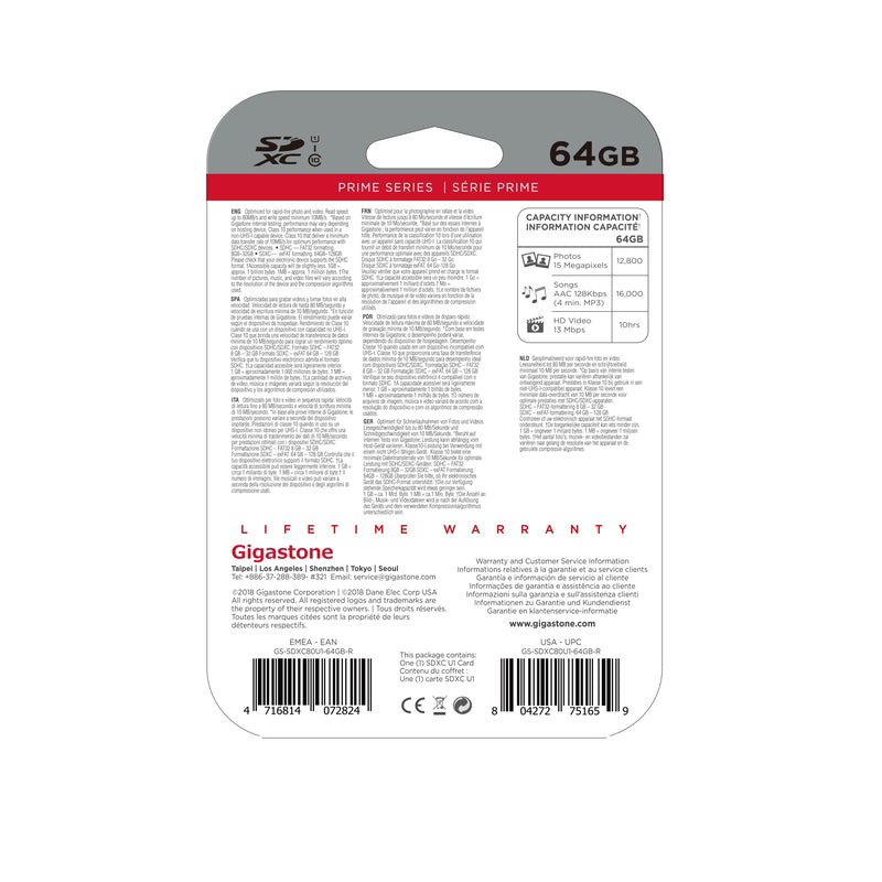 Gigastone 64 GB SDXC Flash Memory Card