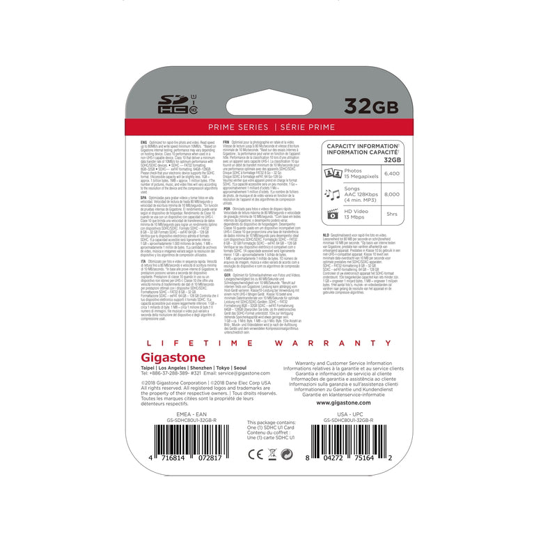 Gigastone 32 GB SDHC Flash Memory Card