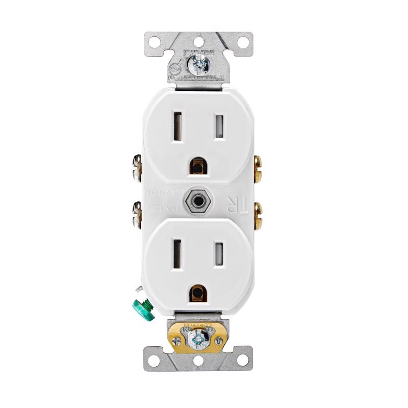 Leviton 15 amps 125 V Duplex White Outlet 5-15R