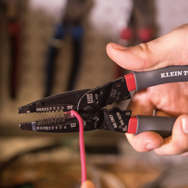 Klein Tools Strips 10 - 26  solid and 12-28  stranded wire Ga. Crimper/Stripper
