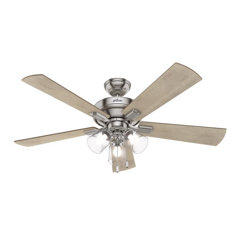 Hunter Crestfield 52 in. Brushed Nickel LED Indoor Ceiling Fan