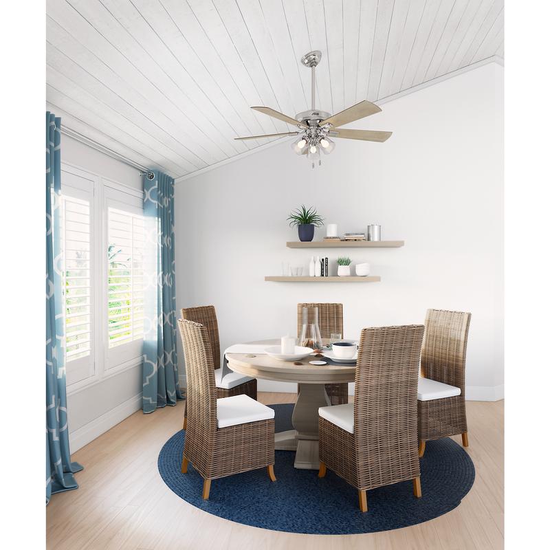 Hunter Crestfield 52 in. Brushed Nickel LED Indoor Ceiling Fan